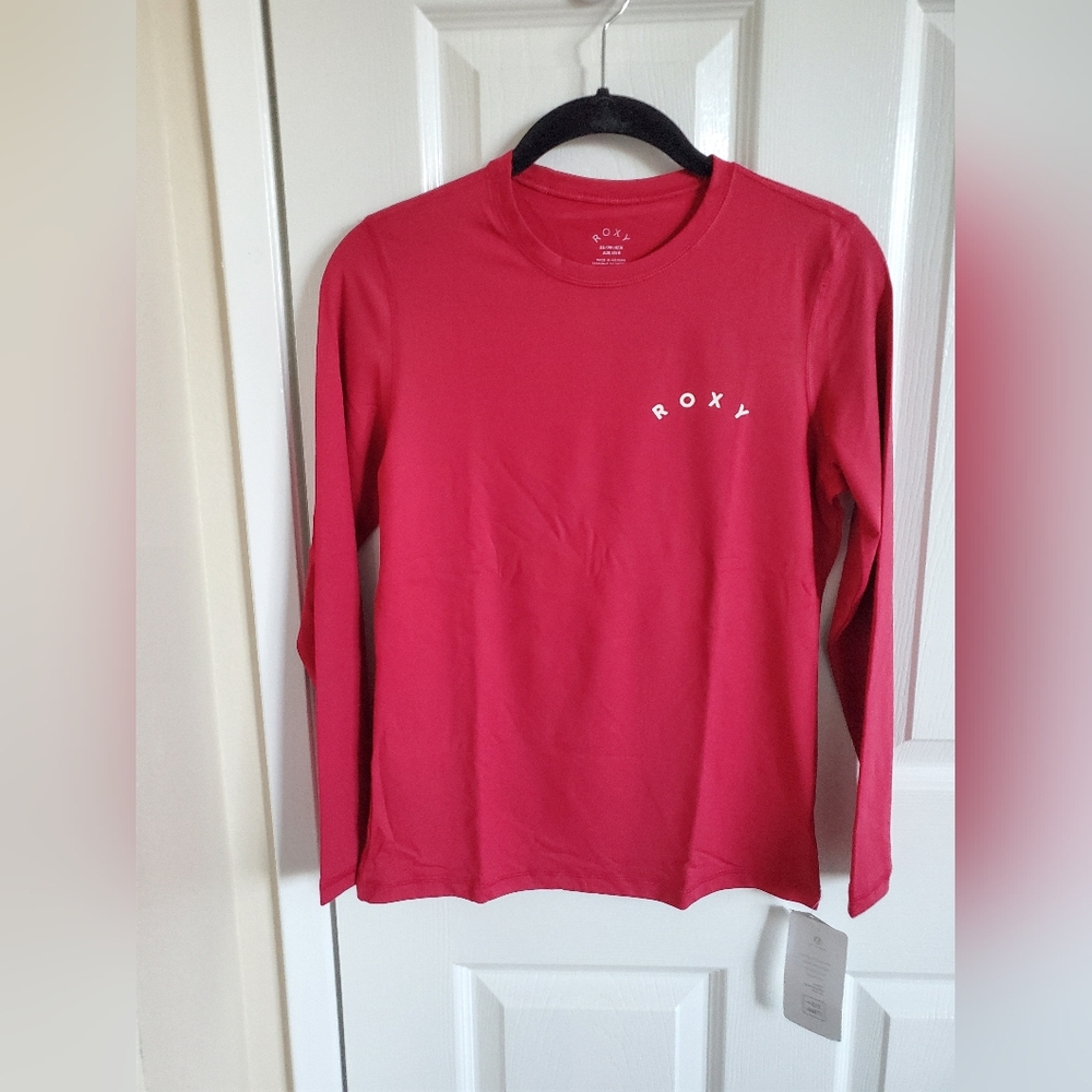 Roxy Magenta Enjoy Waves Long Sleeve Tee Rashguard Swim Shirt XS